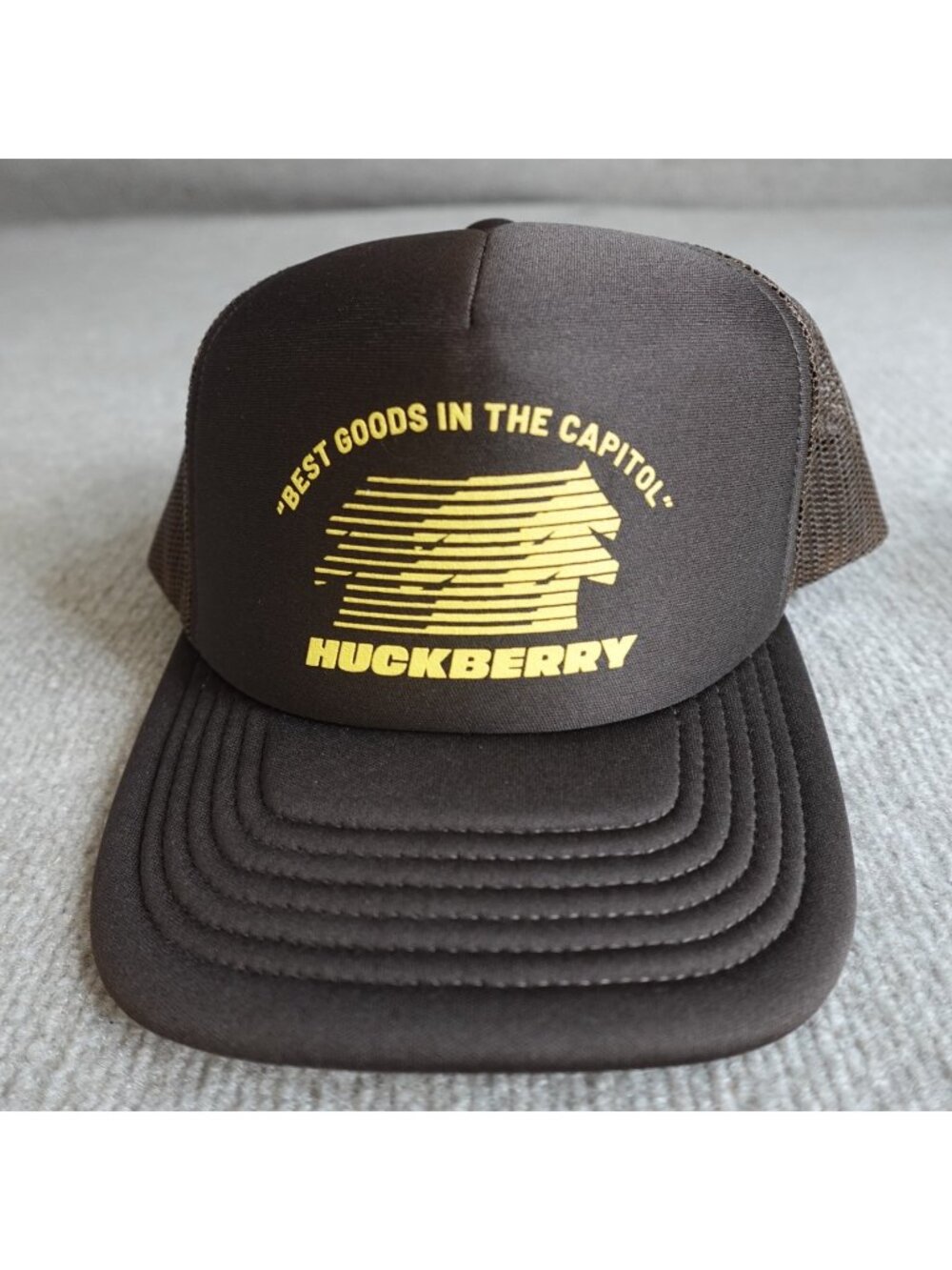 Huckberry Hat Brown Trucker "Best Goods in the Capitol" Washington Georgetown